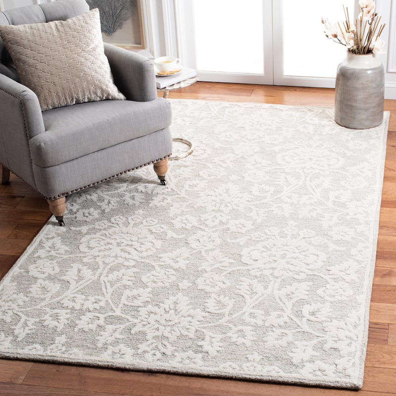 SAFAVIEH Handmade Glamour Hilkeline Modern Wool Rug - 5' x 8' - Beige/Ivory