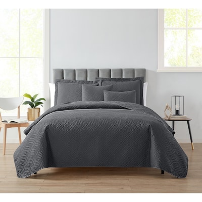 Clara Clark Bedspread Quilt Set - Embossed Pinsonic Lightweight Coverlet Set