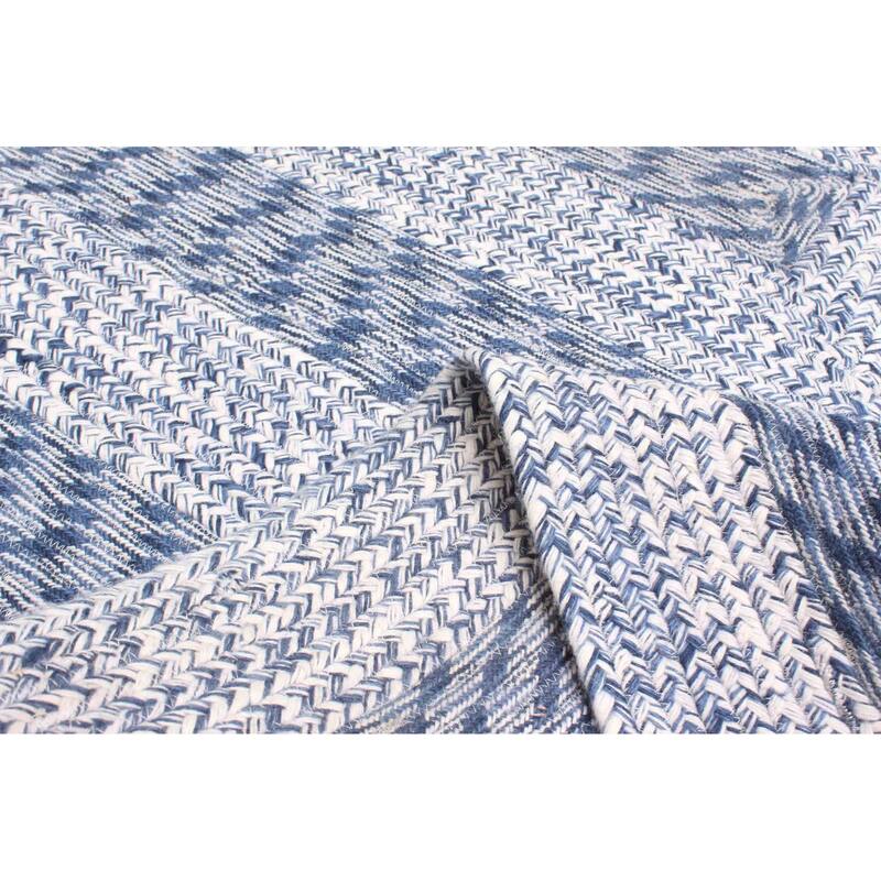 ECARPETGALLERY Braid weave Sienna Blue Wool Rug - 5'3 x 7'6