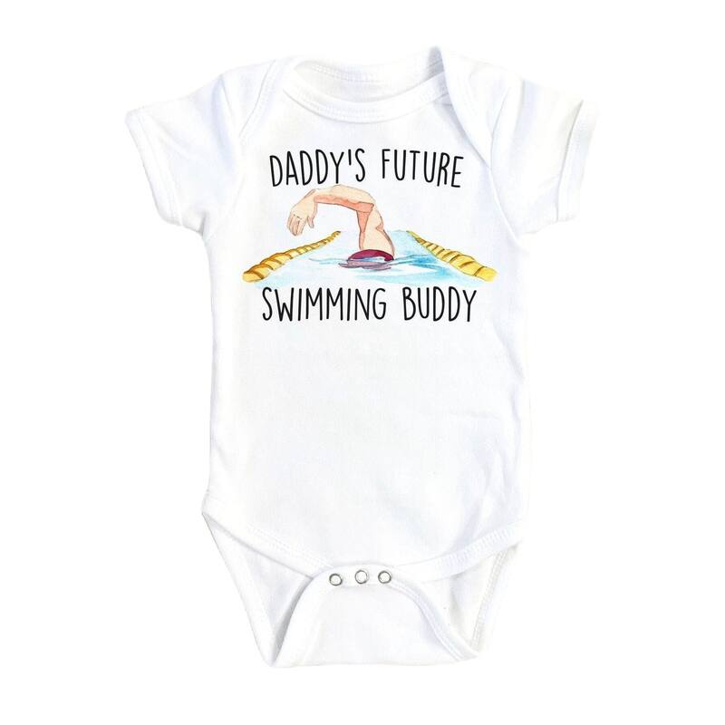 Swimming Daddy - Baby Boy Girl Clothes Infant Bodysuit Funny Cute Newborn - Blue - 0-3M