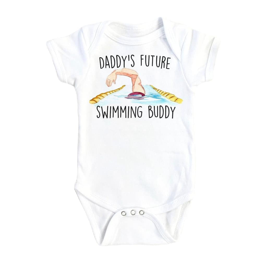 Swimming Daddy - Baby Boy Girl Clothes Infant Bodysuit Funny Cute Newborn