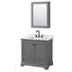 Option Dark Gray / White Carrara Marble Top / Matte Black