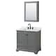 Option Dark Gray / White Carrara Marble Top / Matte Black
