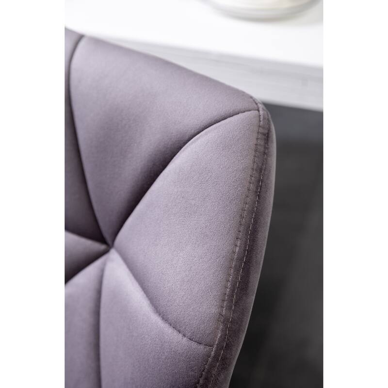 Roundhill Furniture Breni Velvet Diamond Tufted Swivel Adjustable Height Barstool, Set of 2