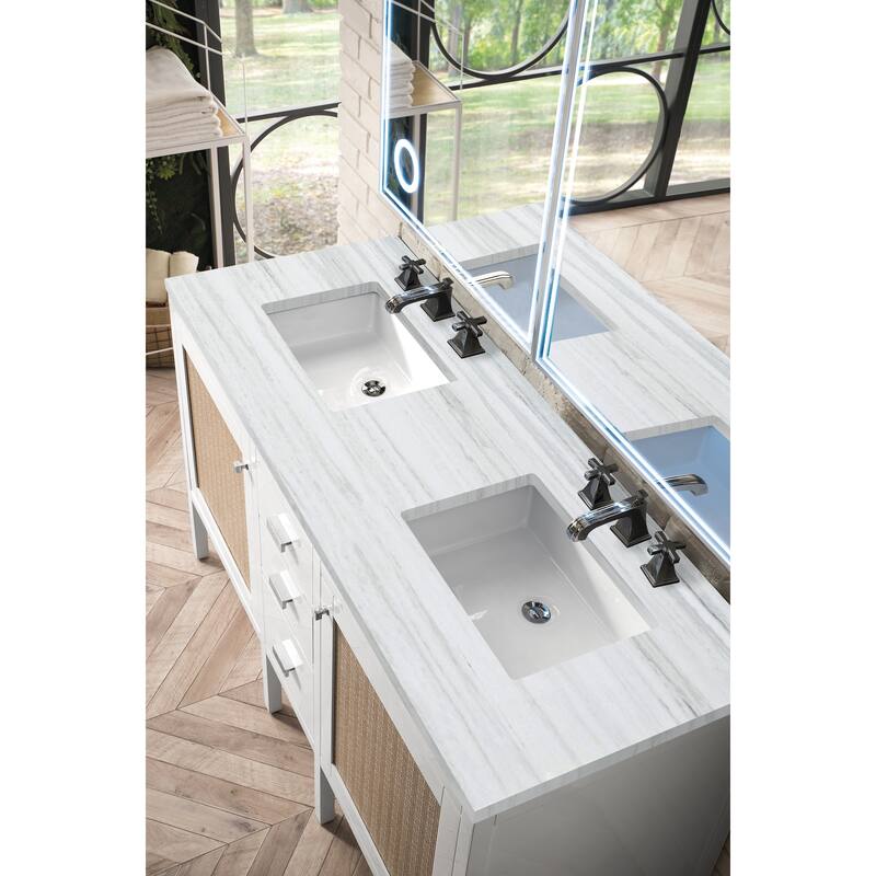 James Martin Vanities Addison 60" Double Vanity, Glossy White