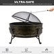 preview thumbnail 4 of 9, 31" Outdoor Wood Burning Fire Pit Cauldron w Metal Grate, Screen, Poker