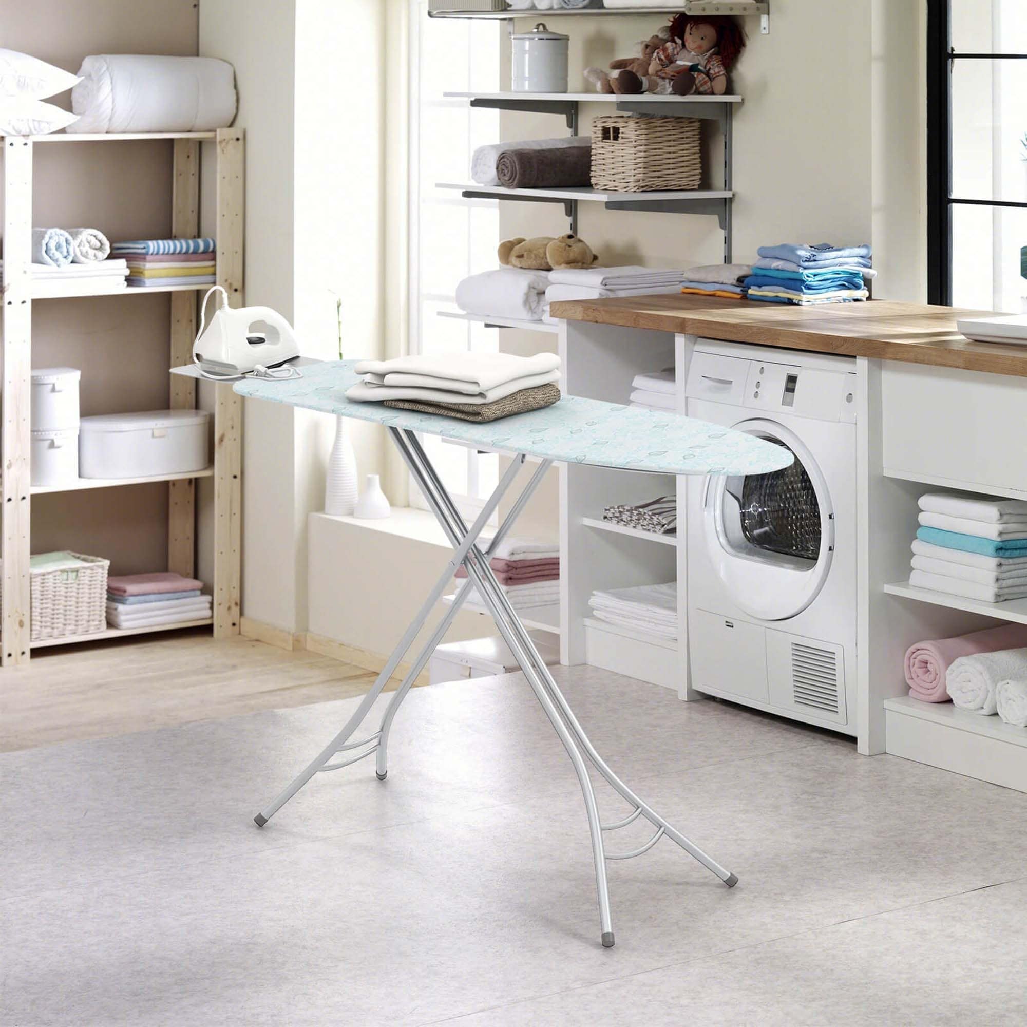 Foldable Ironing Board Full Size Iron Table w/ Iron Rest - Bed