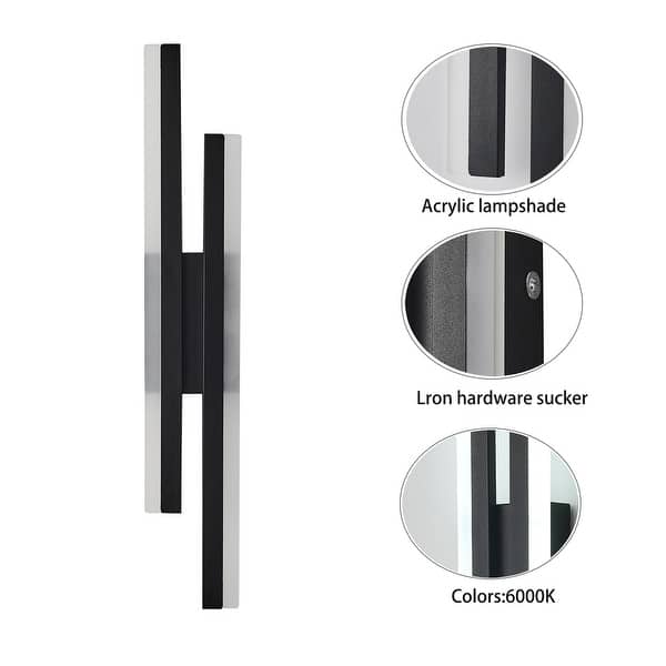 Modern Black Bathroom Vanity Sconces 12W LED Matte Light Bed Bath & Beyond 39063023