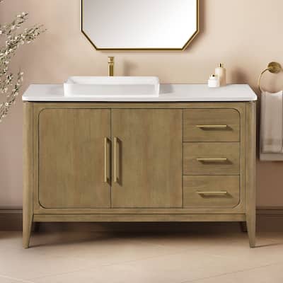 OVE Heidi Cortado Bathroom Vanity with White Quartz Top