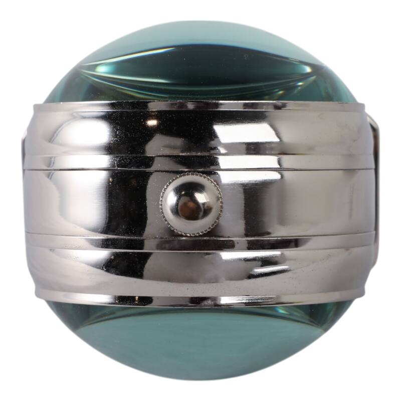 Metal Glass Desk Clock with Glass Lens and Roman Numerals Face on Base - 5" x 5" x 7"