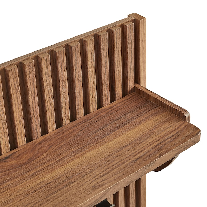 Render Fluted Coat Rack Panel With Shelf