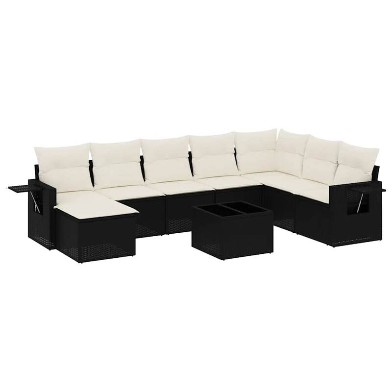 vidaXL Garden Sofa Set Black - 21.7 x 21.7 x 14.6