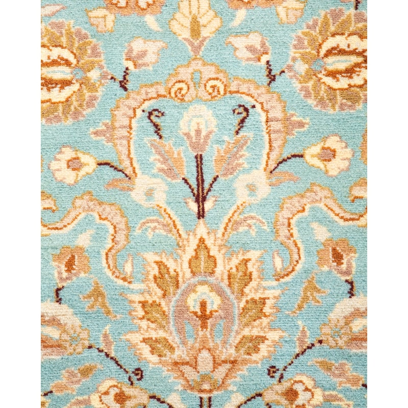 Overton Handknotted Wool Traditional Oriental Light Blue Area Rug - 3' x 5'