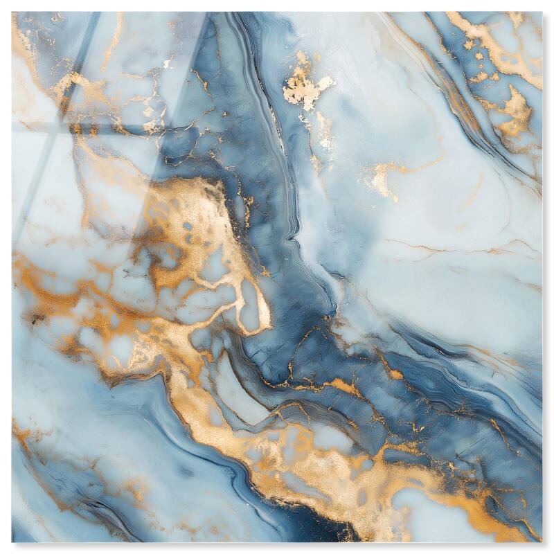 Golden Cloud Marble Acrylic by Art Remedy, Ready to Hang - 40" x 40"