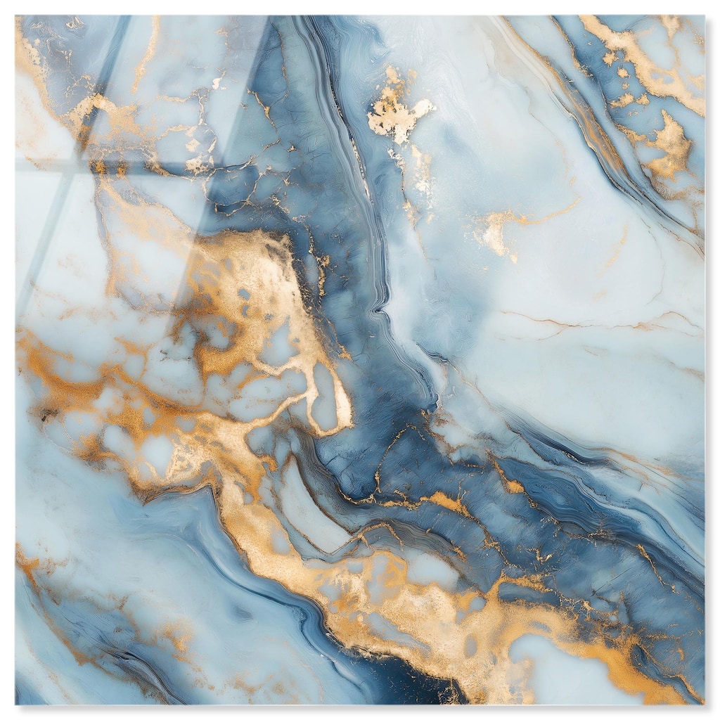 Golden Cloud Marble Acrylic by Art Remedy, Ready to Hang