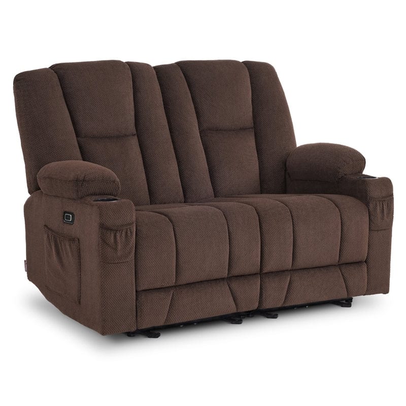 MCombo Electric Power Reclining Sofa with Massage and Lumbar Heat, Fabric 6015/6025/6035/6045