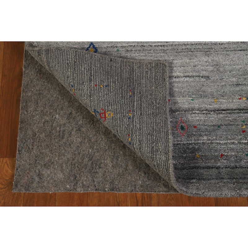 Hand Knotted Oriental 100% Wool Carpet Tribal Tribal Greys & Charcoal Gabbeh Area Rug - 8' 1'' X 5' 0''