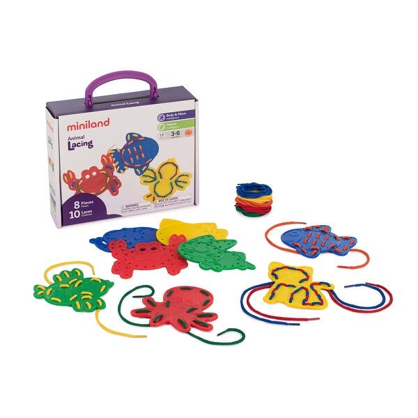 slide 2 of 3, Miniland Animal Lacing - Multi Multi - Kids