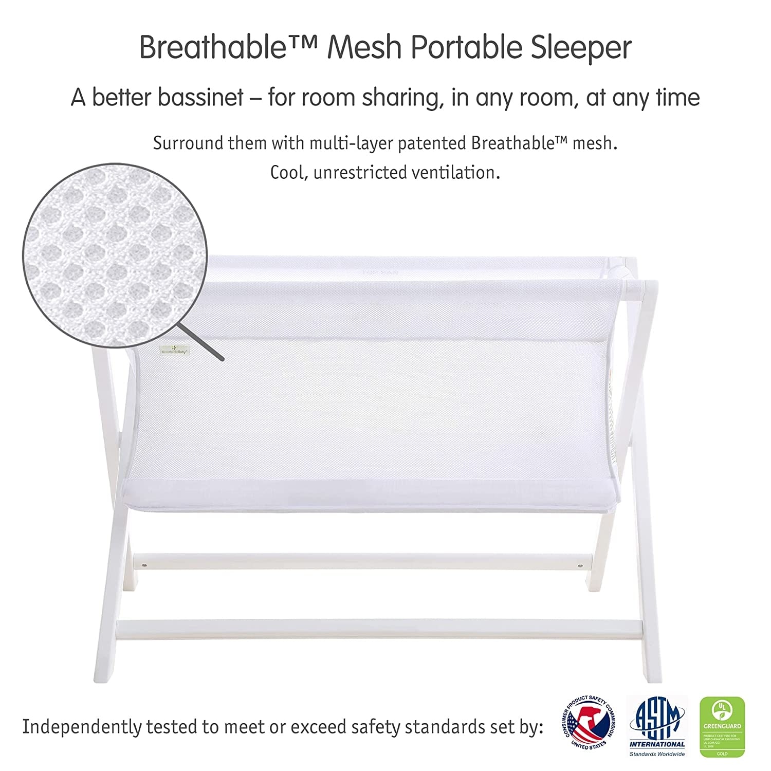 Safe surround top portable bassinet