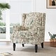 preview thumbnail 38 of 80, Mid-Century Modern Linen/ Vegan Leather Wing Back Accent Chair Bird-Linen