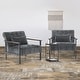 preview thumbnail 4 of 46, MCombo set of 2 Modern Accent, Ergonomics Lounge Chair for Living Room, Chenille, HQ417 Dark Grey