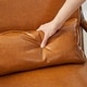 preview thumbnail 19 of 107, Glitzhome Set of 2 30.75"H Mid-Century Modern PU Leather Accent Armchairs with Rubberwood Frame - 25.75"L x 33.75"W x 30.75"H