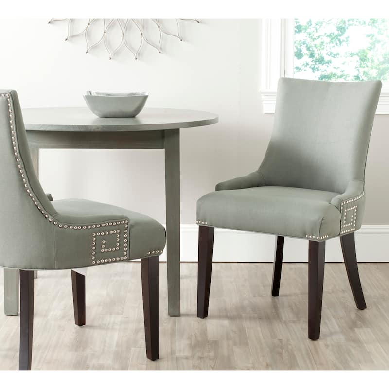 SAFAVIEH Louisa Taupe Linen Fabric Dining Chair (Set of 2) - 22.2" x 25.6" x 35.8" - 22"W x 26"D x 36"H