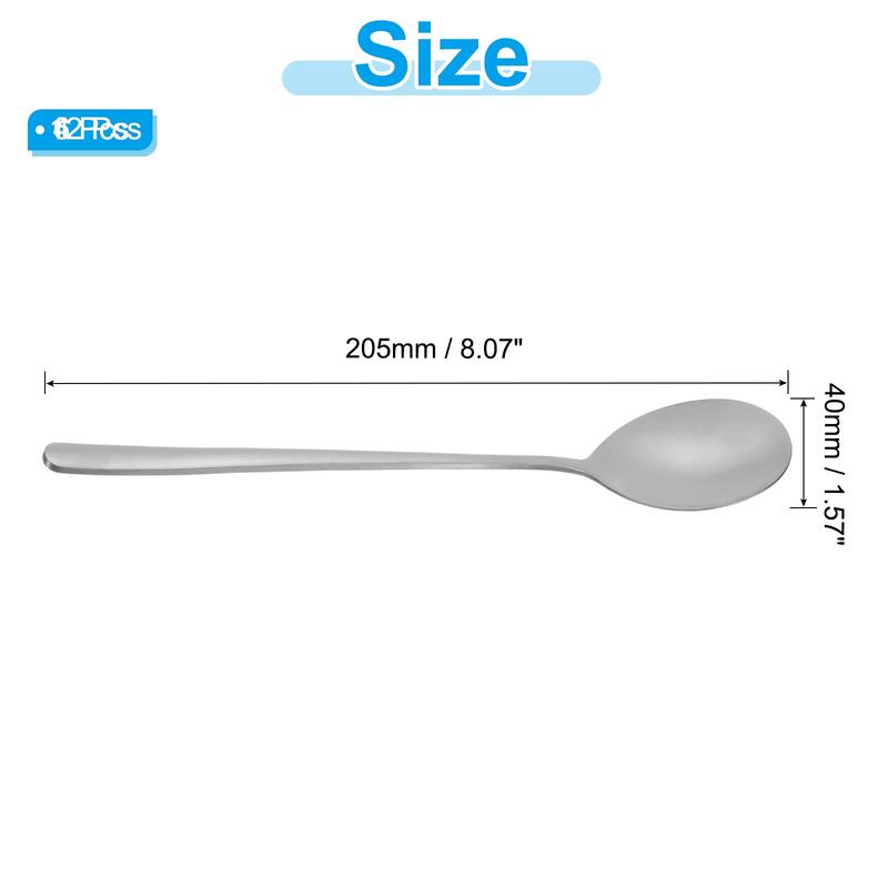 Long Handle Iced Tea Spoon, 12 Pcs 8" Stainless Steel Long Spoons