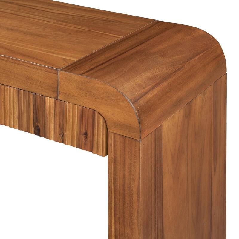 54.3" Rustic Console Table with Fluted Drawers for Entryway or Living Room