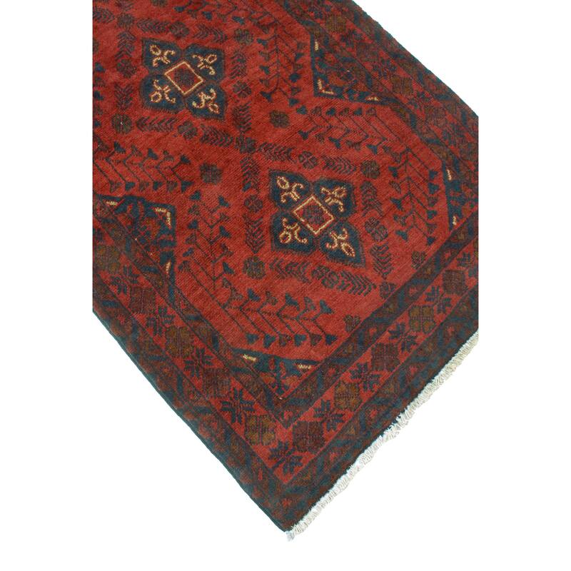 Khal Mohammadi Lawrence Red/Navy Runner - 2'9" x 9'6"