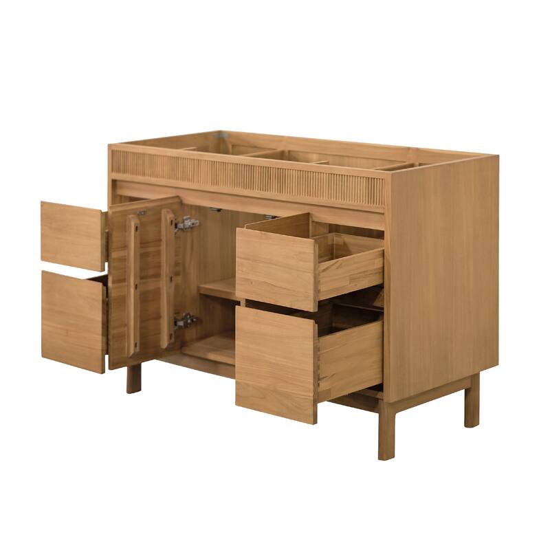 Avanity Kayla Bathroom Vanity in Natural Teak with White Engineered Stone Top