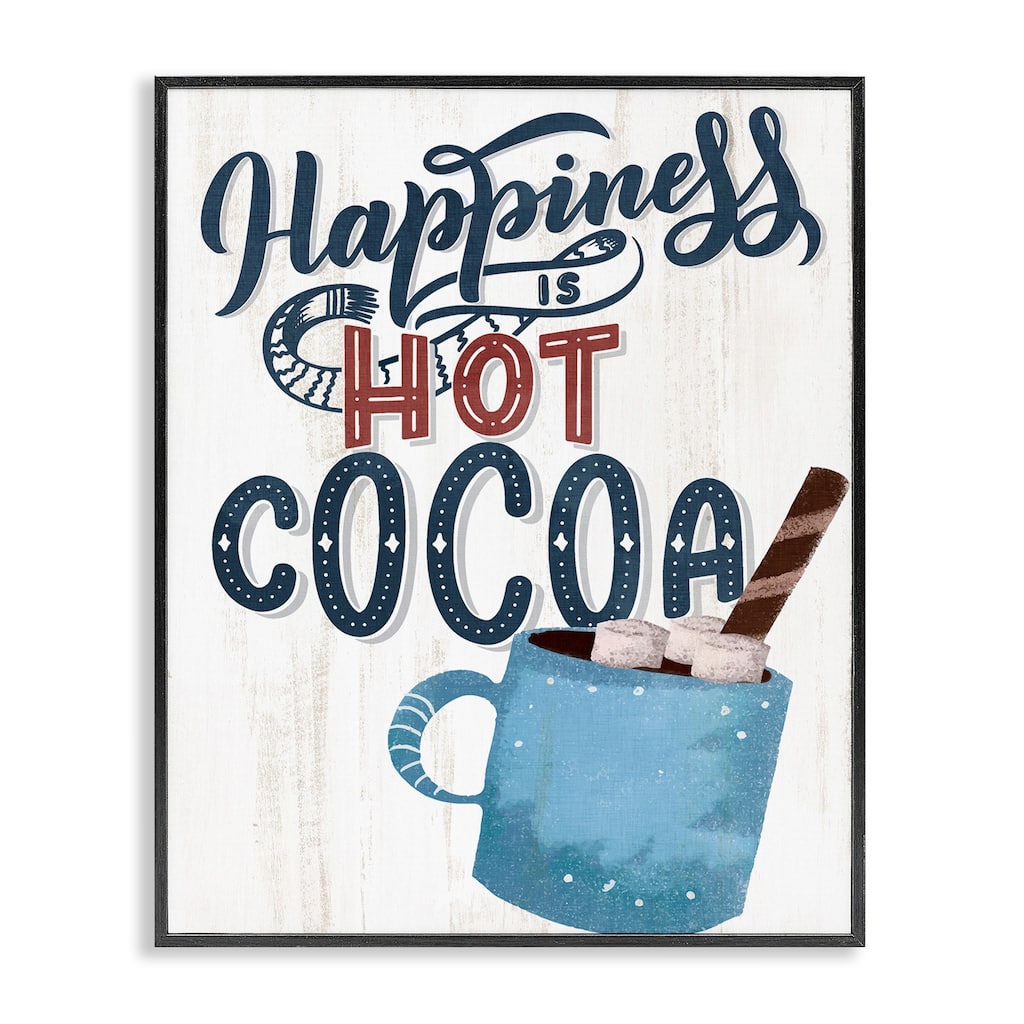 Stupell Happiness Is Hot Cocoa Framed Giclee Art Design By Kim Allen