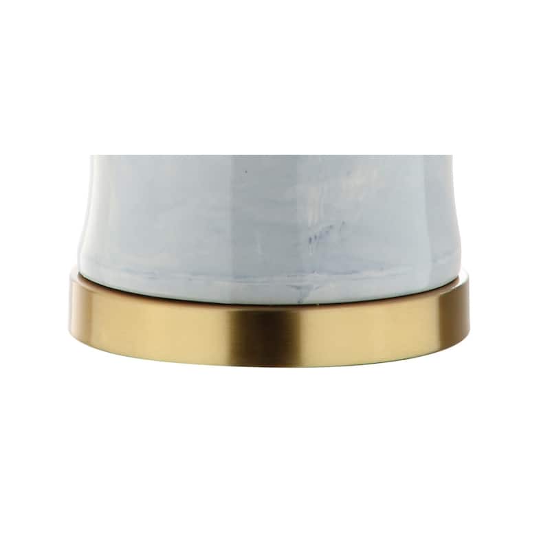 Clarke 26" Ceramic LED Table Lamp, Blue/White by JONATHAN Y