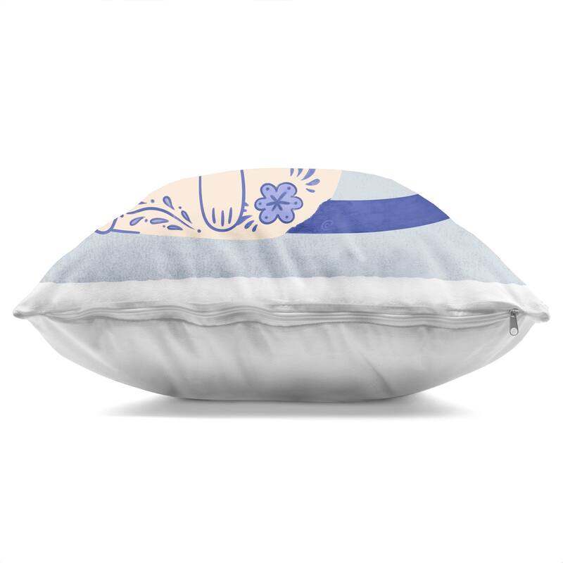 Stupell Ornate Floral Cat Decorative Printed Throw Pillow Design by Carrie Cantwell
