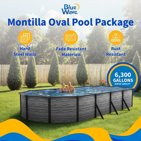 Blue Wave Montilla 52-in Deep Steel Wall A/G Swimming Pool w/ 6-in