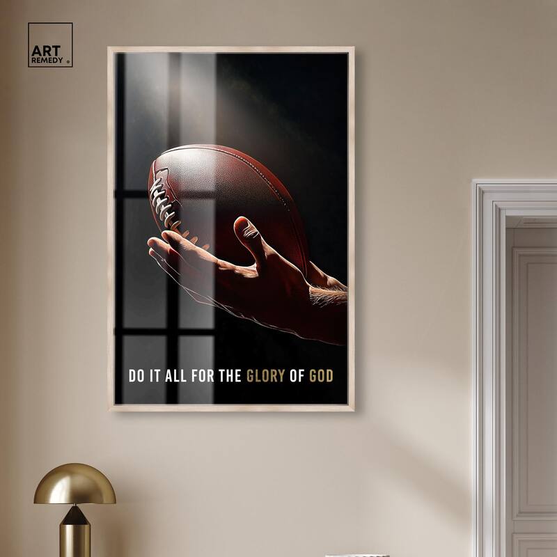 Glory of God Football Shadowbox by Art Remedy