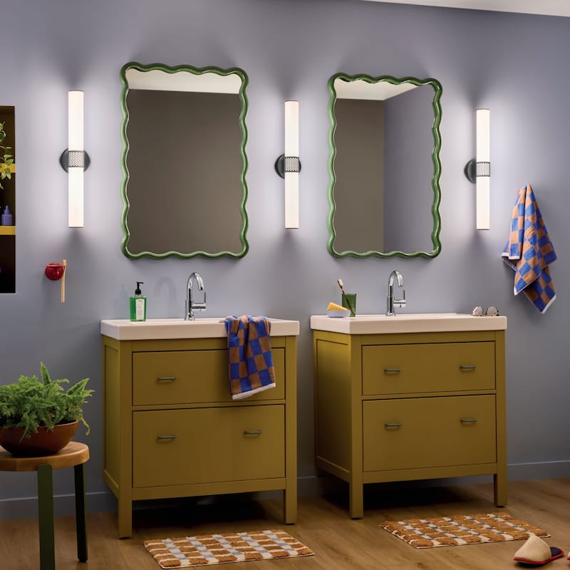 Kichler 55192LED Sashi 24" Wide LED Bath Bar with White Glass Shade