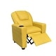 preview thumbnail 14 of 13, Marisa 23"W PU Leather Kids Recliner Chair with Cup Holder Yellow