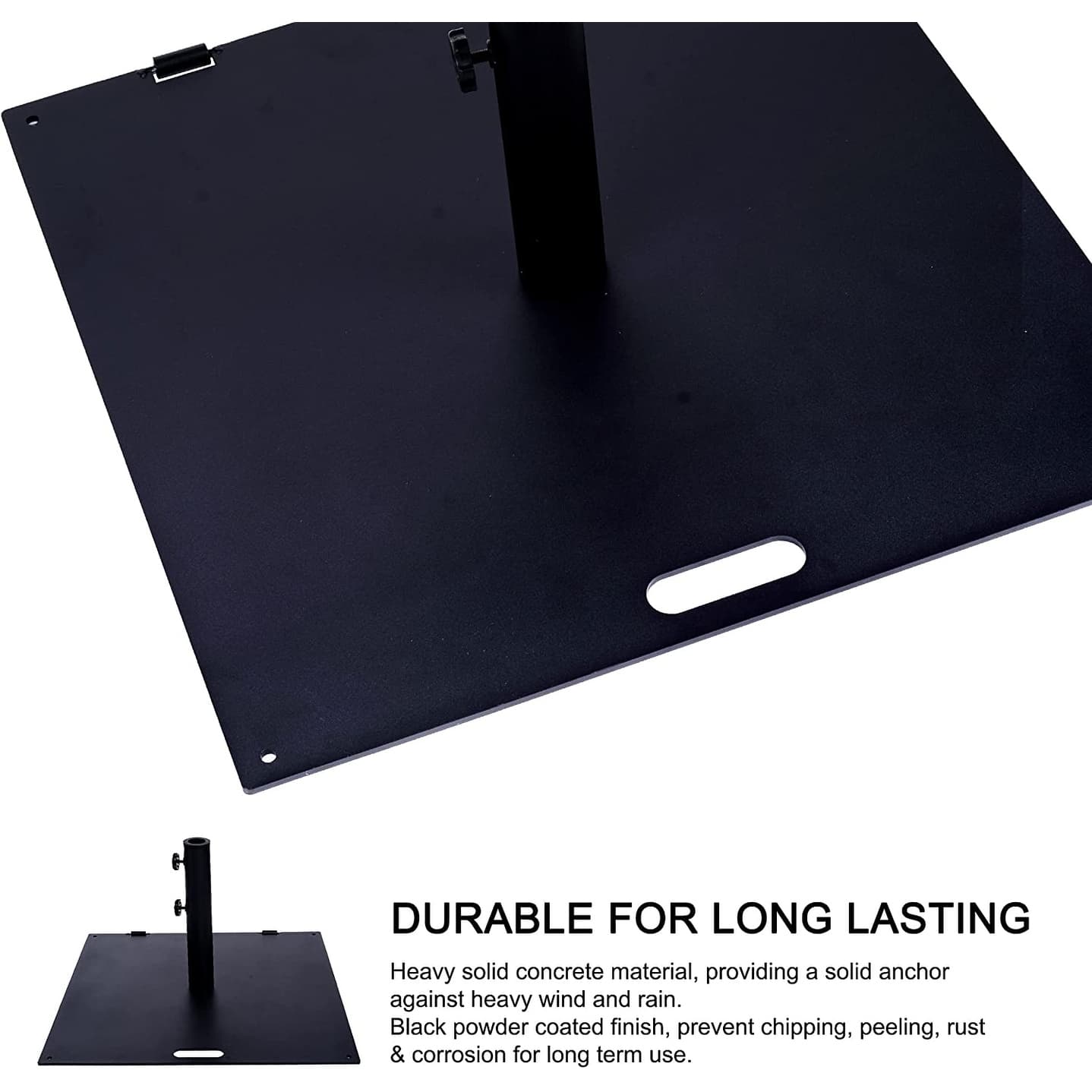 Patio 38.5lb.Heavy Duty Square Steel Free Standing Umbrella Base On