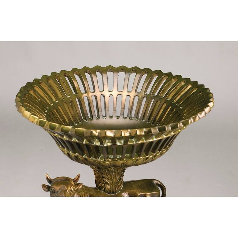 Aa Importing Bull Compote, Bronze Finish - 12 X 11 X 11 inches