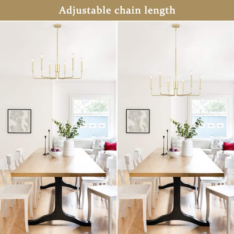 6-Light 29.52-inch Farmhouse Candle Chandelier for Foyer Kitchen Bedroom