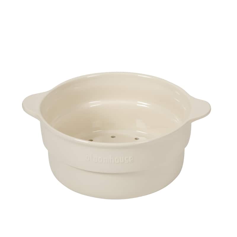 Bloomhouse Pots and Pans Heavy Duty Aluminum Premium PFA Free Ceramic Nonstick - Cappucino Cream with Gold Handle