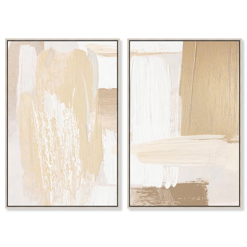 Tactile Textures II Canvas Set of 2 by Art Remedy - 24" x 36" - Silver