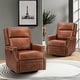 preview thumbnail 60 of 88, Echidna 29.6" Transitional Genuine Leather Swivel Rocker Nursery Chair with Nailhead Trim by HULALA HOME