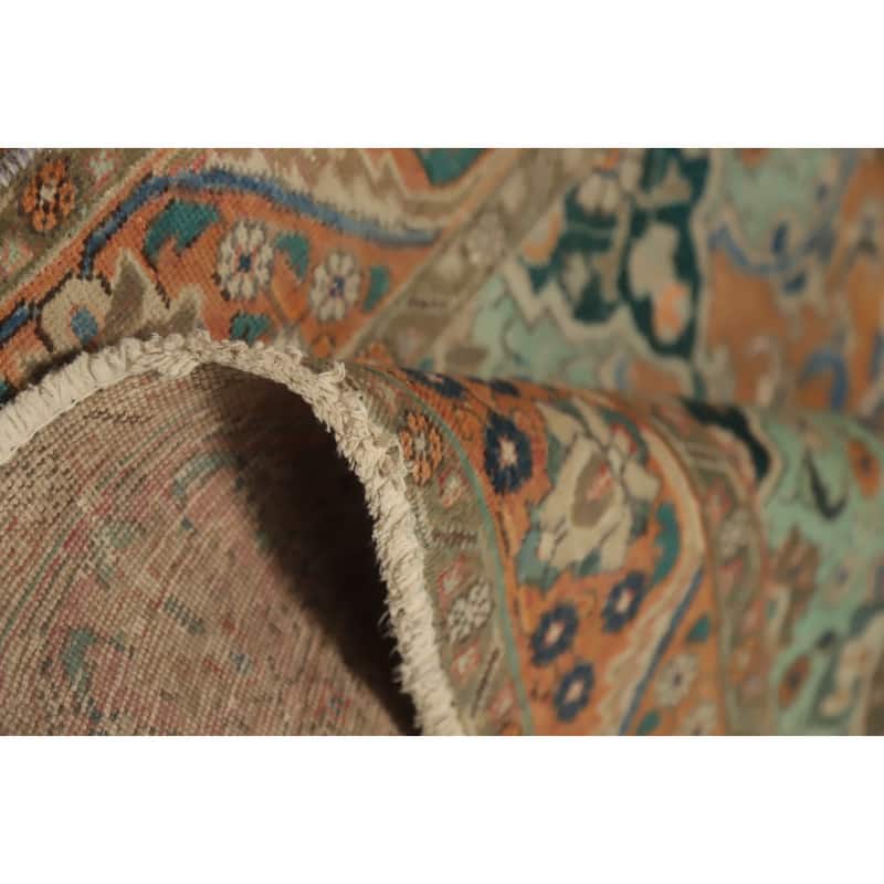 Hand Knotted Oriental 100% Wool Carpet Traditional Floral Oranges & Rust Tabriz Area Rug - 6' 0'' X 4' 6''