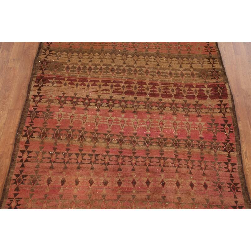 Hand Knotted Oriental 100% Wool Carpet Traditional All-Over Brown Bidjar Area Rug - 7' 1'' X 4' 8''