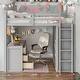 preview thumbnail 1 of 12, Elegant Full size Loft Bed with Drawers, Desk and Wardrobe, Health and Comfort, Sturdy Construction & Safety Guaranteed, Grey Grey