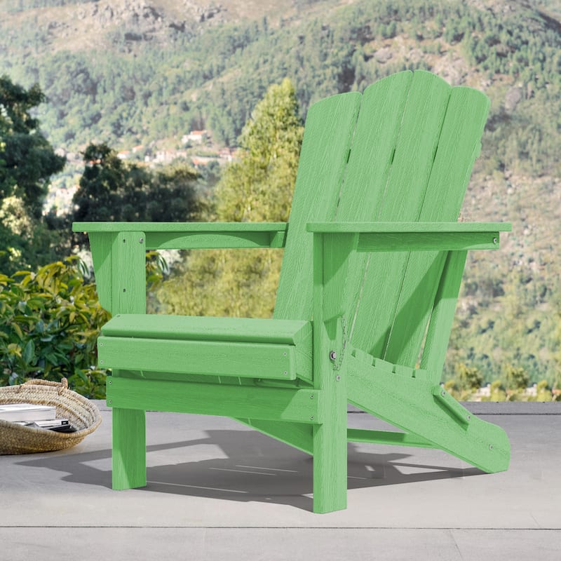 Outdoor HDPE Folding Classic Adirondack Chair All-Weather
