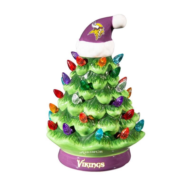 8" LED Ceramic Tabletop Christmas Tree, Minnesota Vikings