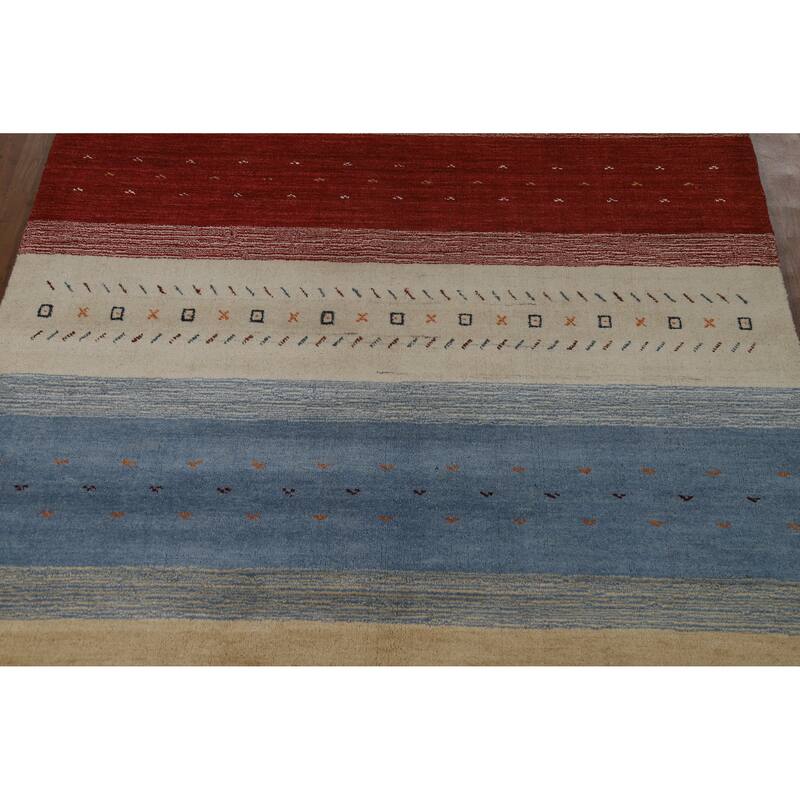Hand Knotted Oriental 100% Wool Carpet Tribal Animal Pictorial Multi-Colored Gabbeh Area Rug - 7' 8'' X 5' 6''